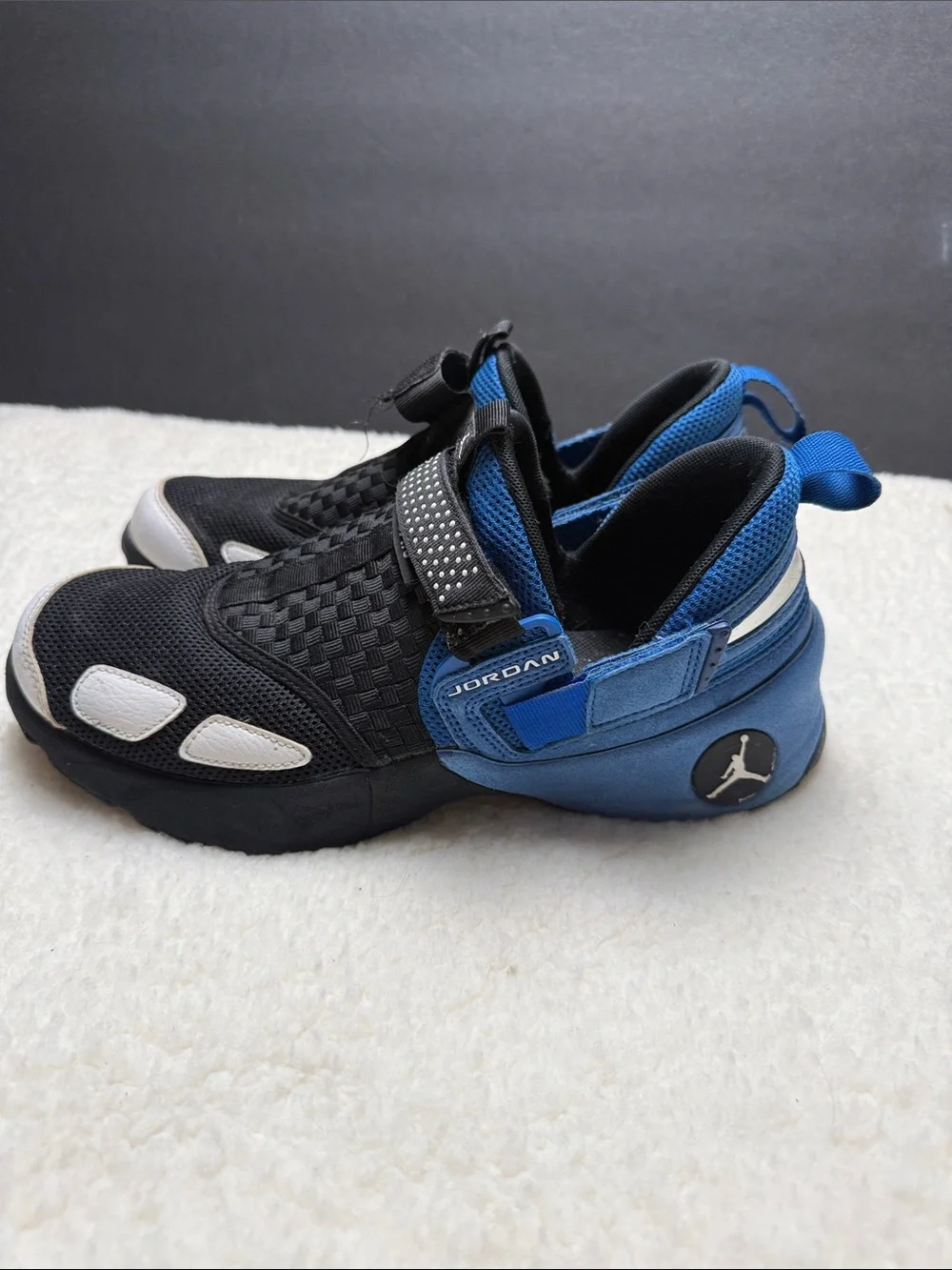 Jordan  Black and Blue Slip-On Sneakers